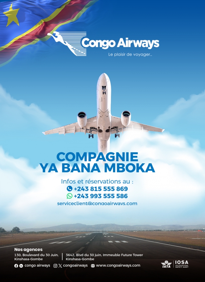 Congo Airways Kinshasa MonCongo Compagnie aérienne Kinshasa MonCongo