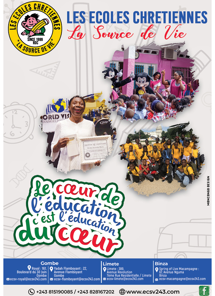 LES ÉCOLES CHRÉTIENNES "LA SOURCE DE VIE" – KINSHASA – RD CONGO – MONCONGO 